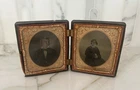 Ambrotype Portraits of Couple In Union Case. Mid 19th Century Antique