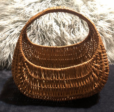 Vintage Gondola Wicker Large Basket Shopping Flowers Vegetables Rattan Woven