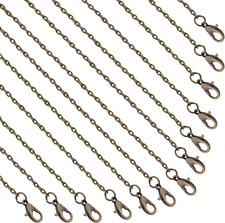 24 Pack Necklace Chains Bulk,Bronze Plated DIY Cable Link Chains for Jewelry Mak