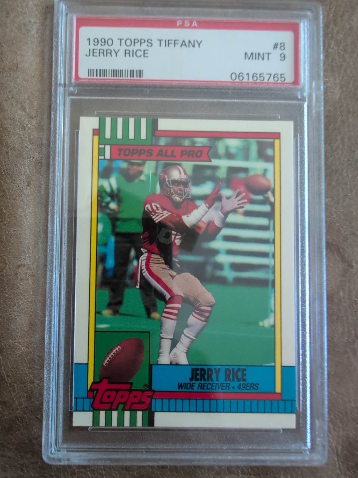 Jerry Rice #8 Football Cards 1990 Topps Tiffany trading card — raw and PSA graded price guide