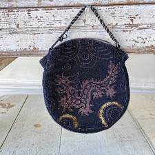 French 1950's beaded purse handbag dragon design