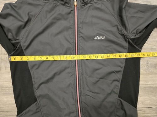 Asics Athletic Jacket Women Larg Black Gray Ultra Runner Full Zip Pocket Stretch - Afbeelding 5 van 19