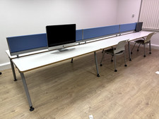 Herman Miller Sense - 6 bank desk with detachable privacy screens