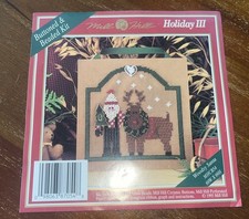 Vintage Mill Hill Holiday III Wykres zapinany na guziki i koraliki - Woodsy Santa