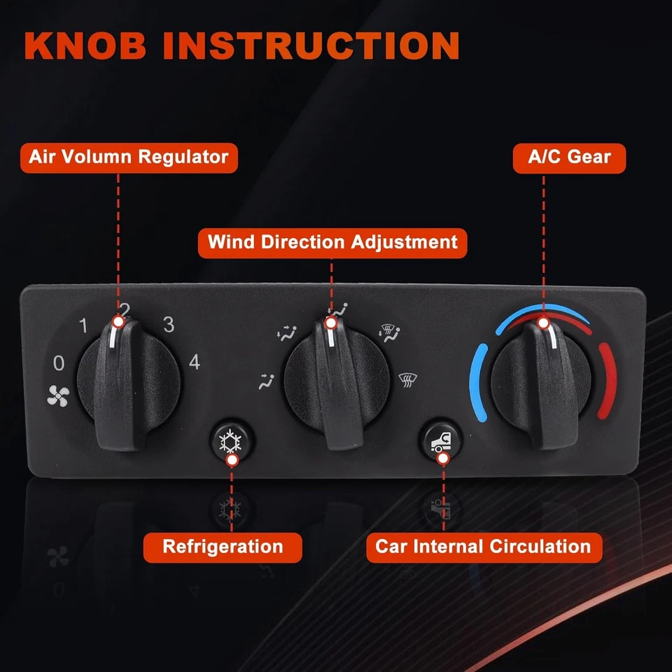 HVAC A/C Heater Climate Control Module Panel Switch For Peterbilt Truck Q21-6119 - Image 3 of 4