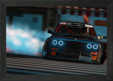 BMW M3 E30 Drift follity poster arte da parete incorniciato quadro stampa su tela