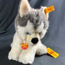STEIFF Siberian Husky Pummy 17cm Tall Vintage MADE IN GERMANY