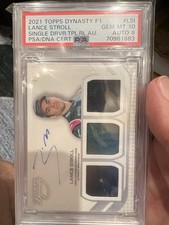 2021 Topps Dynasty Formula 1 F1 Lance Stroll AUTO TRIPLE JERSEY #3/10
