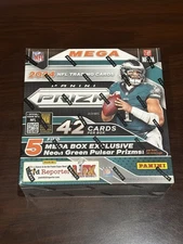 2024 Panini Prizm Football NFL Factory Sealed Mega Box Neon Green Pulsar