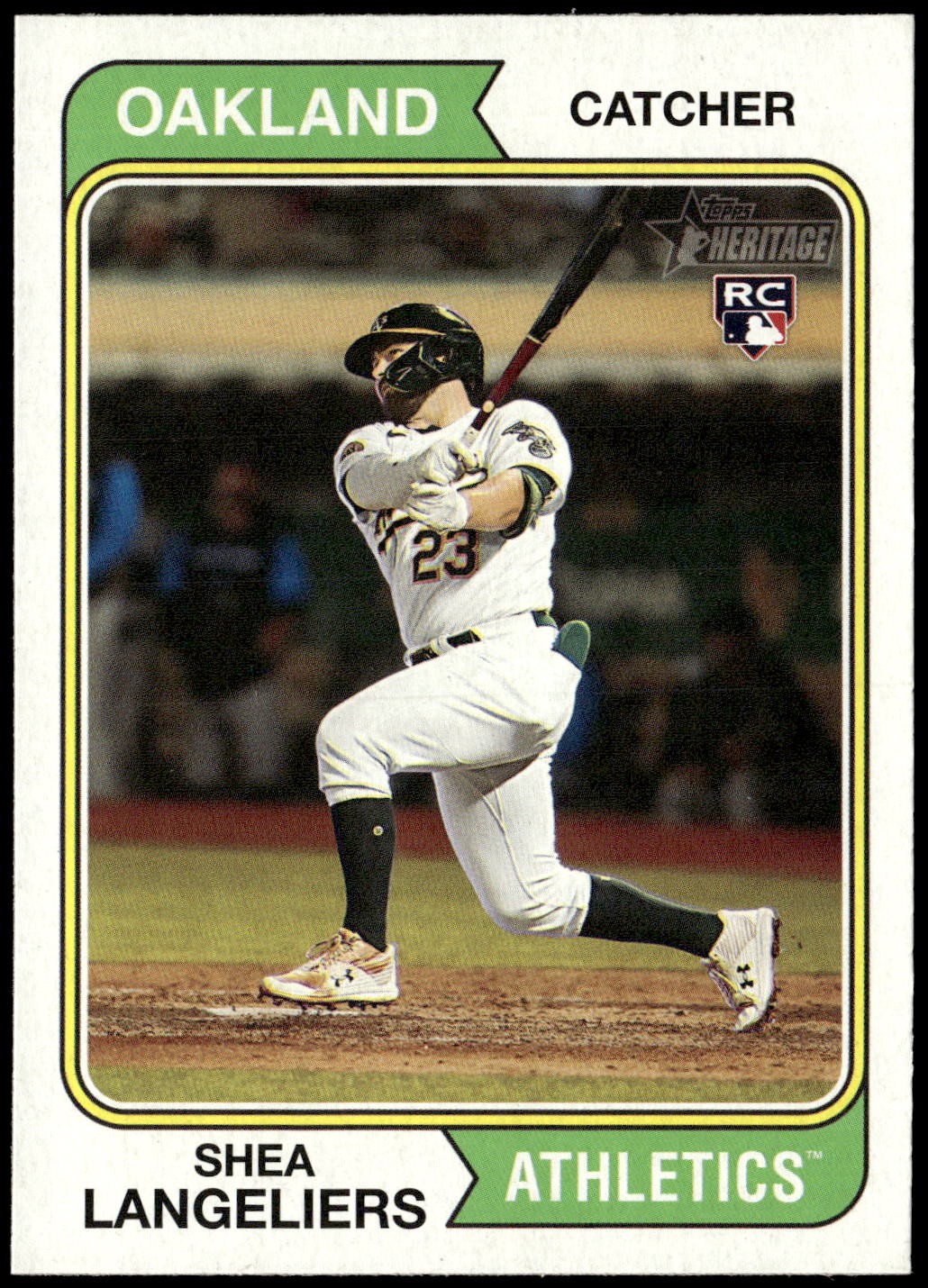 Shea Langeliers 2023 Topps Heritage #190 Rookie Oakland Athletics