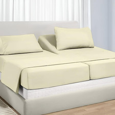 Split King Sheet Sets for Adjustable Beds Deep Pocket, Twin XL Fitted Sheet Sets