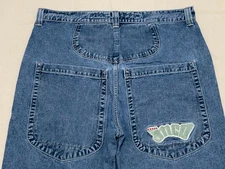 JNCO Blue Jeans Vintage Y2K ‘The Low Down' Baggy Skater Dark Stone Mens Sz 40x30