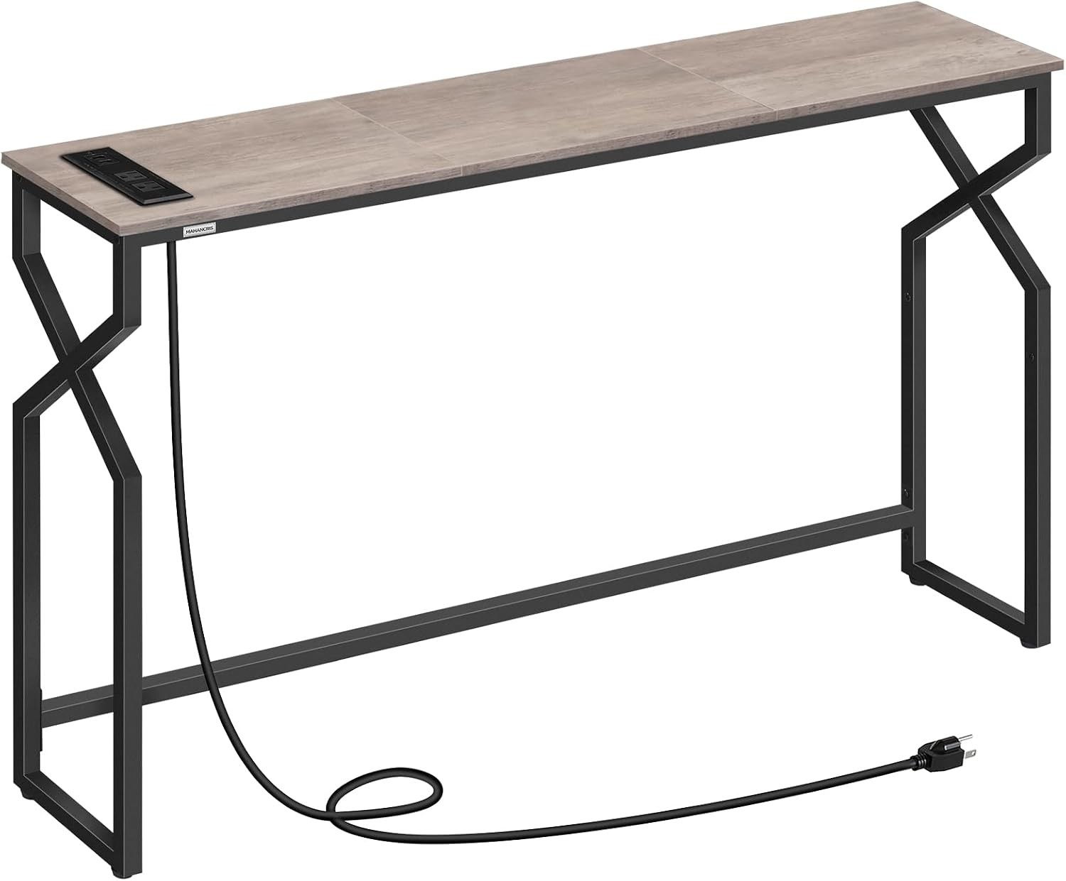 44.9" Sofa Table, 9.4" Narrow Console Table with Charging Station