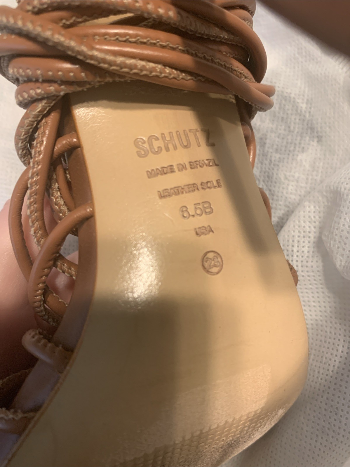 Schutz Authentic Solid Brown Gladiator High Heel … - image 8