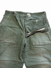 Baker Vietnam Era Cotton Sateen Button Fly OG 107 Pants 1960s 31X26 Ziper Fly