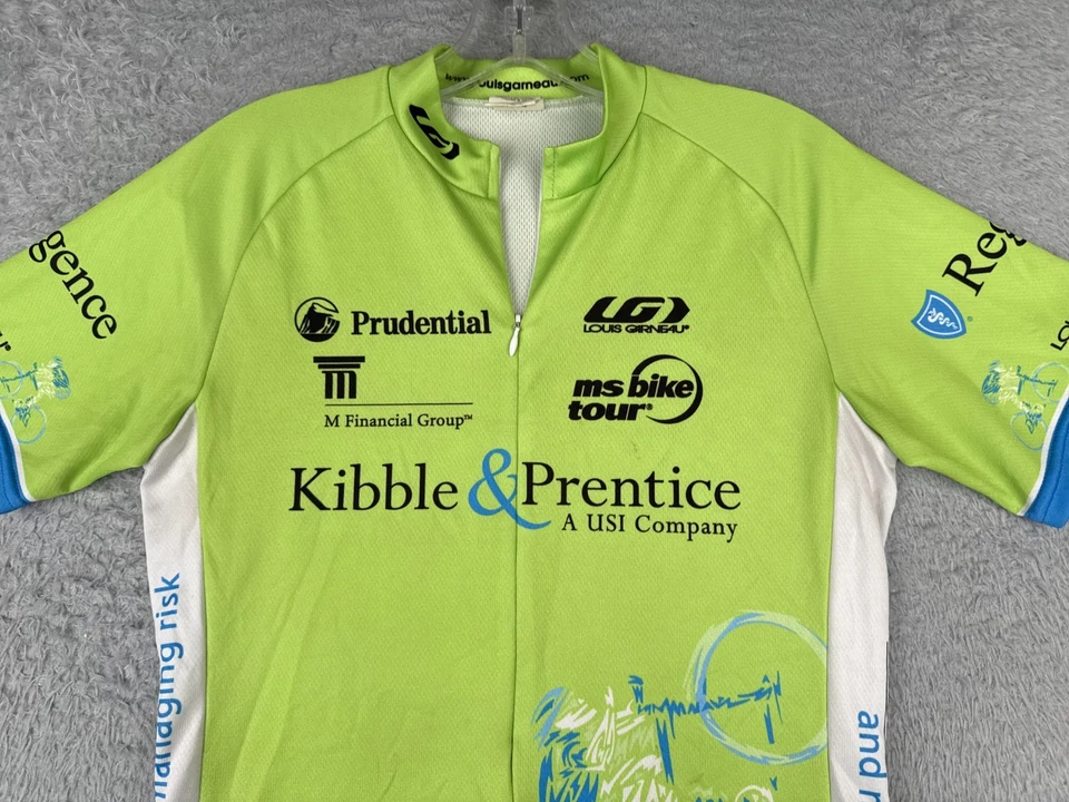 Jersey de ciclismo Louis Garneau para mujer grande azul verde 1/2 cremallera manga corta polietileno Foto 4 de 4