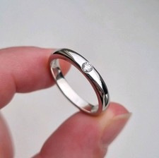 Hallmarked 950 Platinum .10ct Diamond Wedding Band Ring 7.6g TJC Rhapsody Heavy