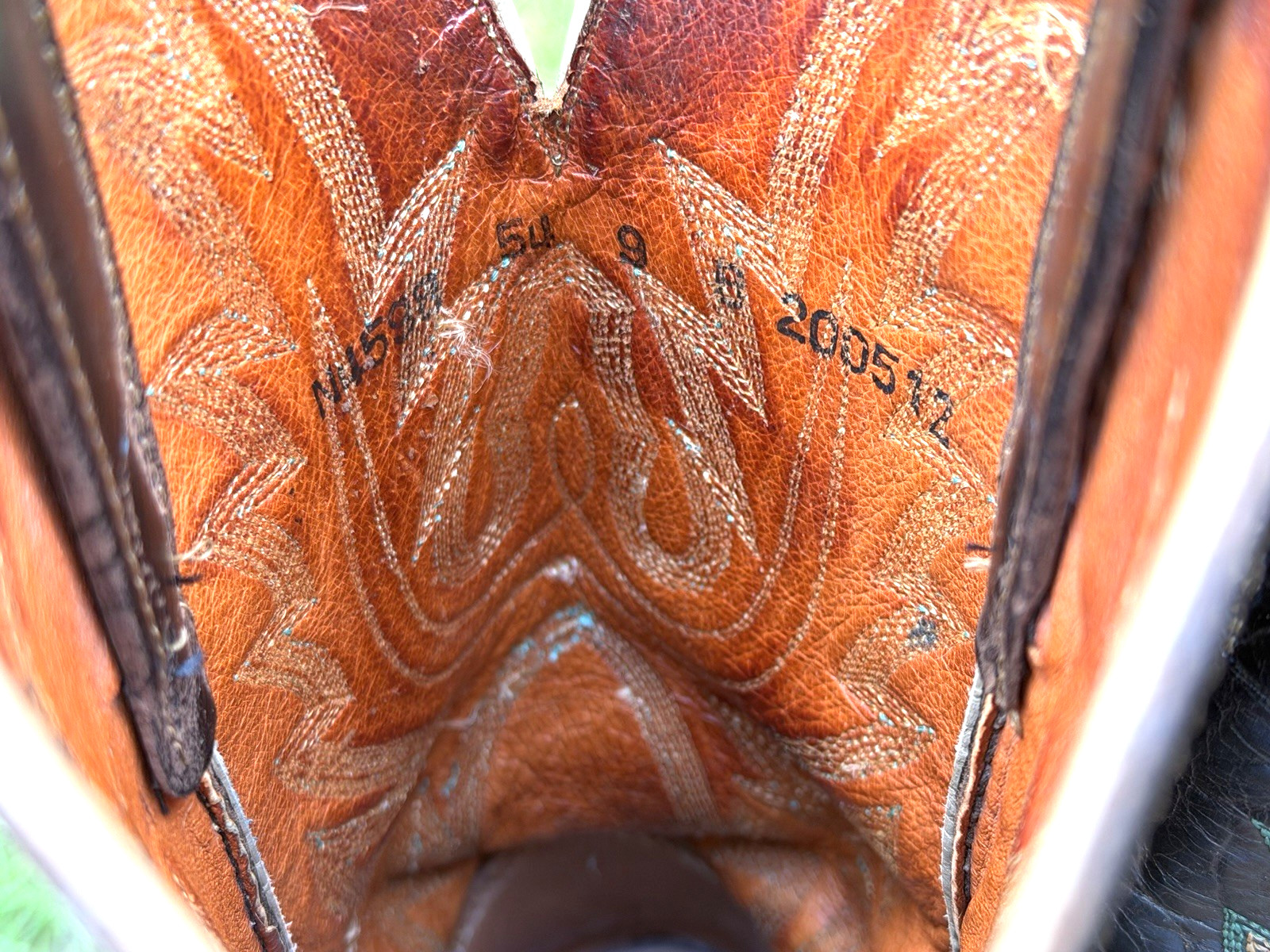 Vtg Lucchese 1883 Exotic Python Wing Tip Brown & … - image 14