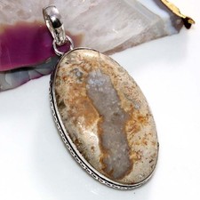 925 Silver Plated Fossil Coral Pendant 2" Fashion Gifts Limited Stock Deal JW