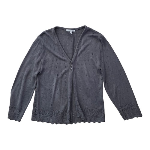 Maglione cardigan smerlato calmo Junior taglia M Urban Outfitters grigio maglia copricostume - Foto 7 di 7
