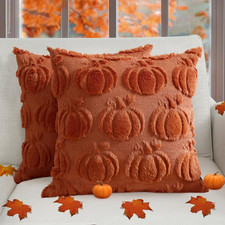 Fall Pumpkin Throw Pillow Covers 18X18 Inches 2PCS Halloween Decor