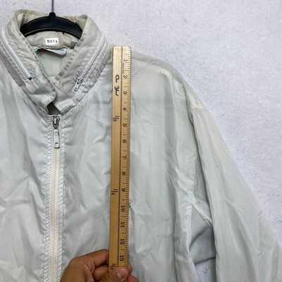 Vintage Lacoste Club Windbreaker Jacket Large Mens White Nylon RN