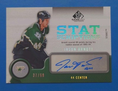 Jason Arnott Auto SP Game Used Stat Scriptions Autogramm Limited /68