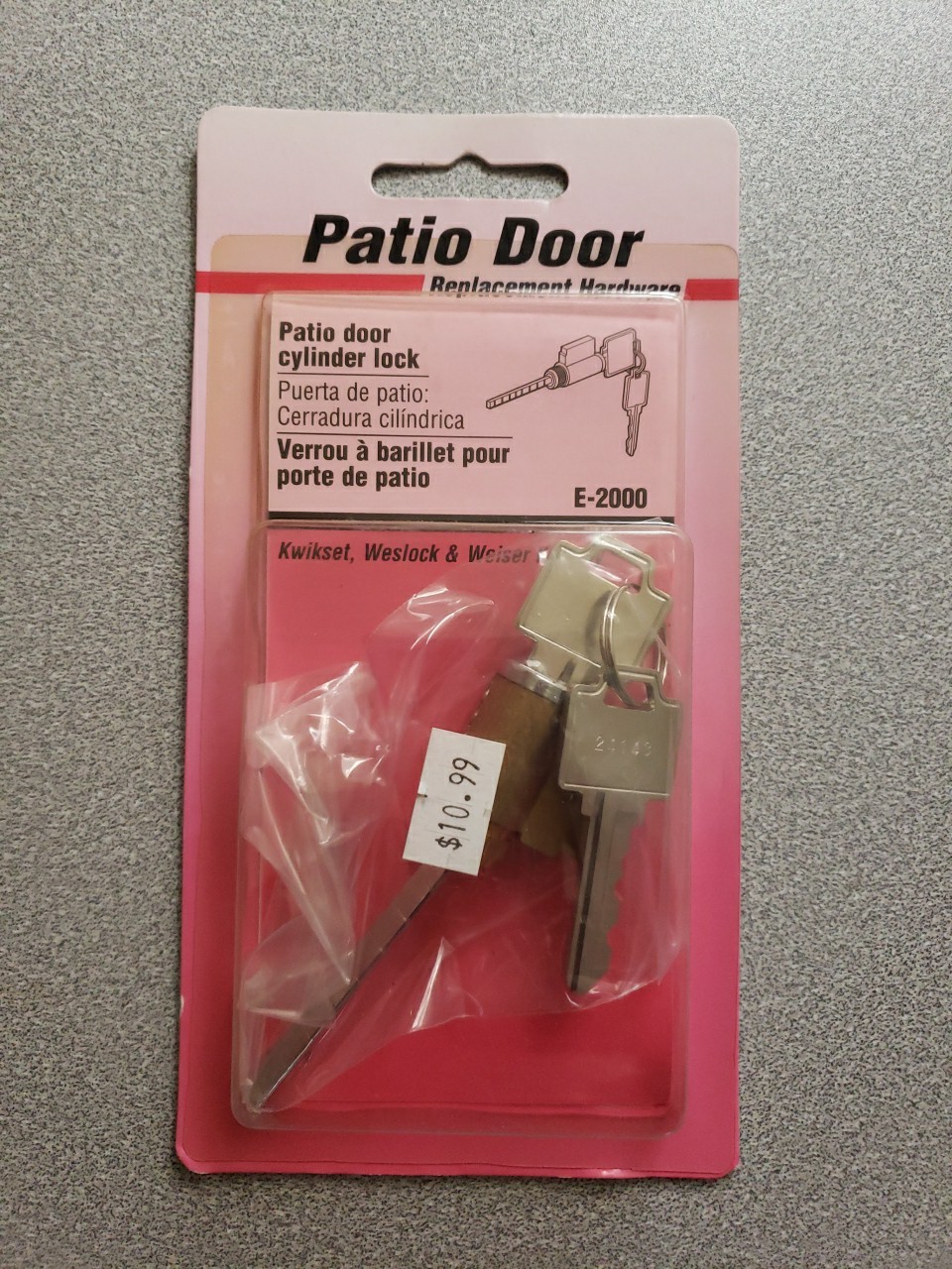Prime-Line Patio Lock Cylinder E 2000 PRIME-LINE E 2000 049793020000 Brass