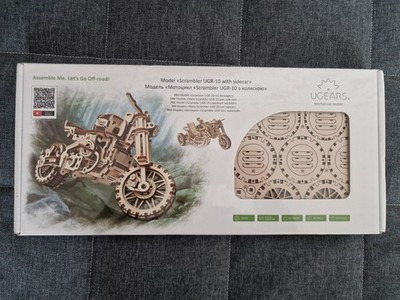 UGEARS Scrambler UGR-10 Motorrad mit Beiwagen 380 Teile 70137