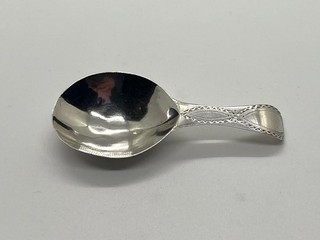 Elegant Solid Silver Georgian Caddy Spoon London 1796 Peter & Ann Bateman