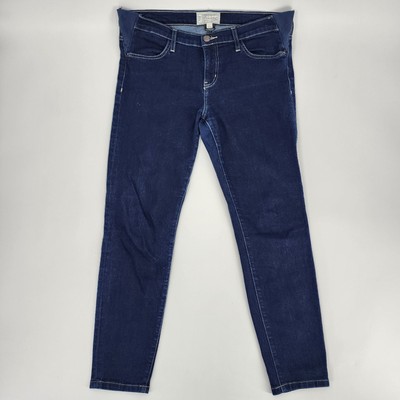 Current Elliot Hatch Jeans Women's Size 31 Blue Dark Wash Skinny Leg Side Panels