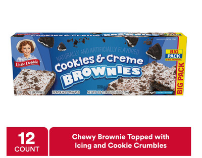 Snack Cakes, Little Debbie Big Pack Cookies & Creme Brownies-free shipping