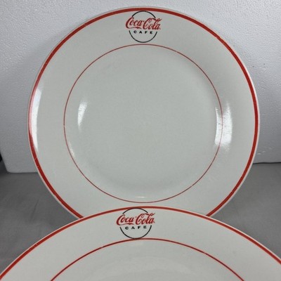 Vintage Coca Cola Cafe Dinner Plates Gibson Set Of 4