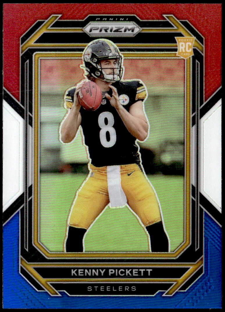 2022 Panini Prizm #301 Kenny Pickett Red White and Blue Rookie E1