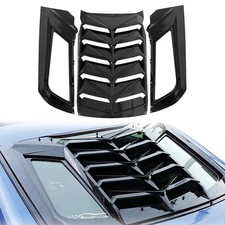 Rear Window Louvers for 2015 2025 Ford Mustang GT ABS Gloss Black
