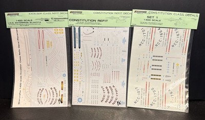 3 JT-Graphics Star Trek Decals Model #24 Constitution Enterprise US Seller NIP