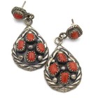 Navajo Eugene Belone Sterling Red Coral 22in Necklace Earring Lot of 2 #S5660-5 — photo 5
