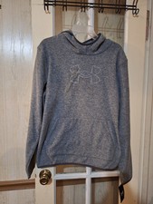 Under Armour Fleece Hoodie Boys Youth YXL Athletic Pullover Gray Front Pouch NEW