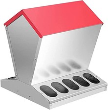 11.5-55lbs Galvanized Chicken Feeder - Rat Proof Poultry Feeder with Lid