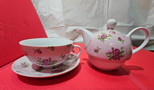 Tee Set Tea for One Rosen Blume Teekanne mit ...