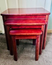 Vintage Nest of 3 Chunky Mahogany Tables
