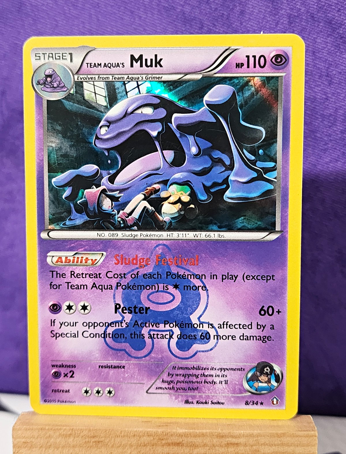 Pokemon TCG Team Aqua's Muk 8/34 Double Crisis Holo Rare 2015