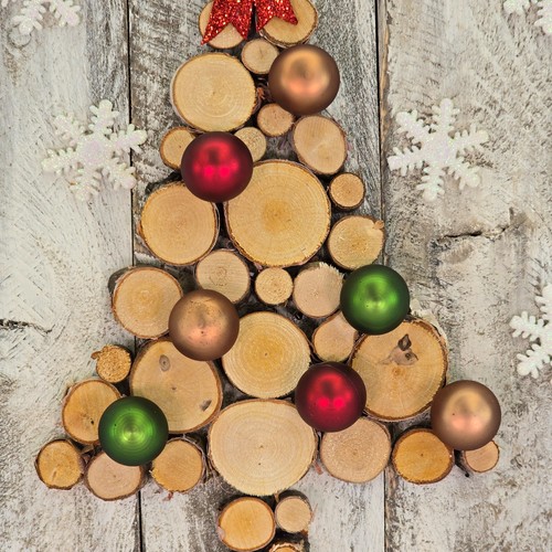 Handmade Christmas Tree Decor Wood Wall Art Primitive Country Farmhouse Cabin - Picture 5 of 12