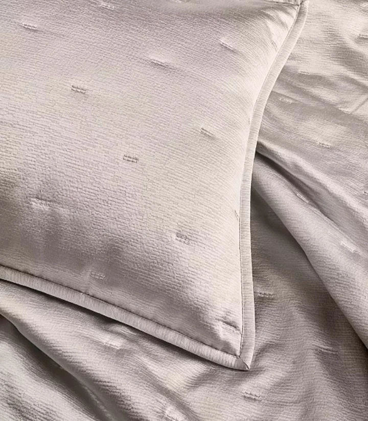 Hotel Collection "Glint" 3 Piece KING Coverlet Set In BLUSH! With Shams, New! - Image 3 of 4