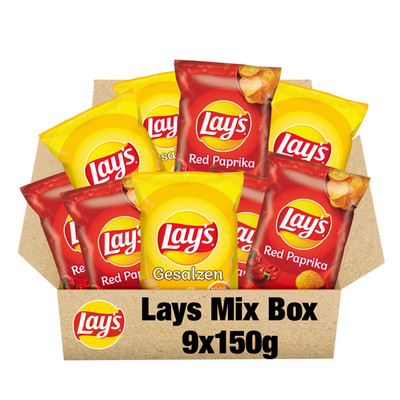Lays Chips Mix 9×150g   Red Paprika & Salted im großen Familien-Snackpack