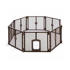 MyPet 8-Panel Petyard Passage: 6.5 ft. Wide 26 in. Tall Brown Freestanding Cu...