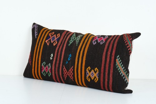 Bohemian Bedding Wool Kilim Pillow Cover - Handmade Hippie Bed Cushion Cover - Picture 3 of 4