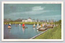 Postcard Burnham Park Harbor Chicago Illinois