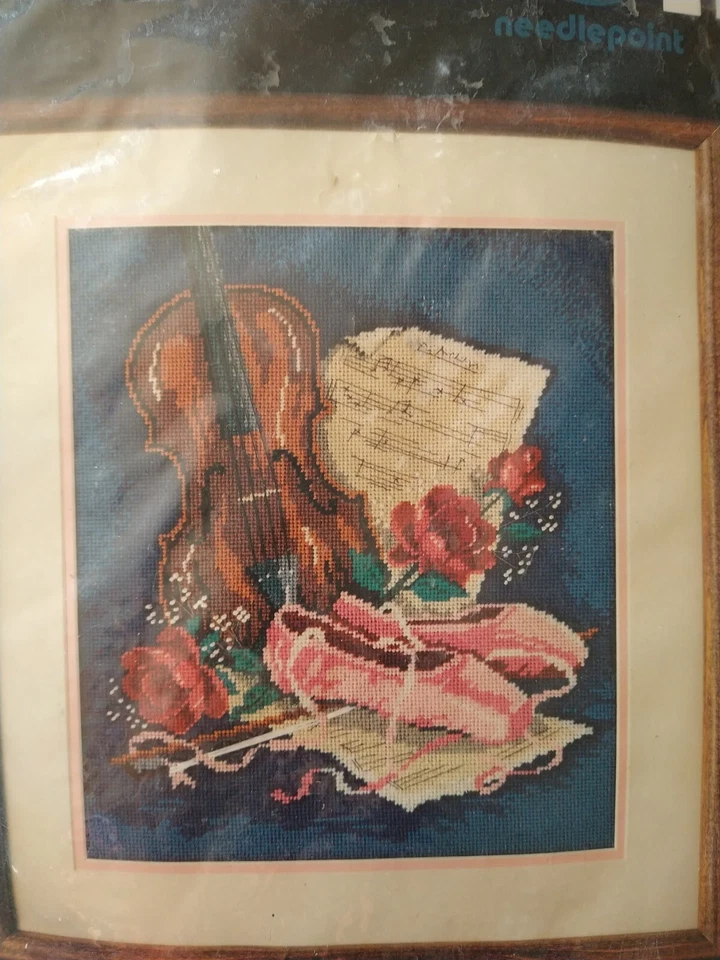 罕见复古 1985 年尺寸“Ballet Still Life”针绣套件 12x14 #2274 — 第 2/4 张图片