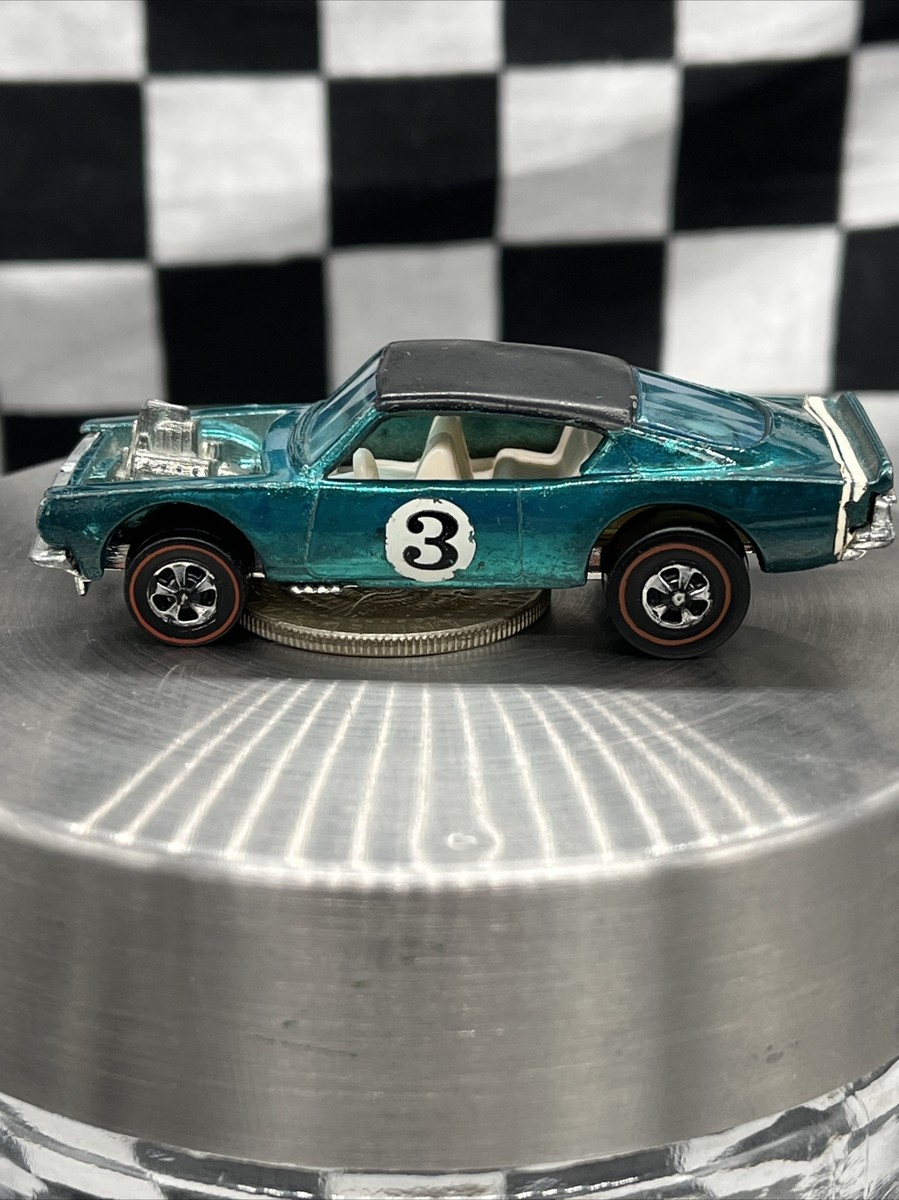 1970 Hot Wheels Redline King Kuda HK Aqua **ULTRA RARE BLACK